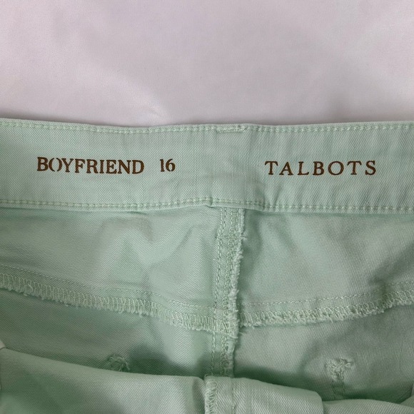 Talbots Jeans Womens 16 Boyfriend Mint Green‎ Cotton Stretch Pockets Spring - Picture 4 of 13